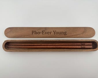Custom Engraved Wooden Chopsticks - Personalized Sushi Sticks Birthday Gift