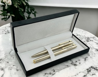 Vintage Pierre Cardin Slim Silver and Gold Writing Set - Etsy