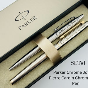 Personalized Pen Set Parker Jotter and Pierre Cardin Engraved Pens