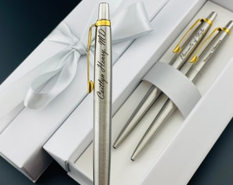 Personalized Pen, Custom Parker Gold Trim Jotter Pen, Graduation Gift, High School Grad, Best Friend Gift, MBA Graduation, Congarts Graduate