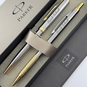 Graduation Gift Engraved Parker Pen and Pencil Set in Gift Box, Custom Name Graduation Present