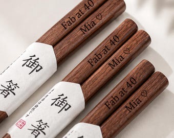 Fall Birthday Party Favor, Custom Walnut Bulk Chopsticks, Personalized Party Gift