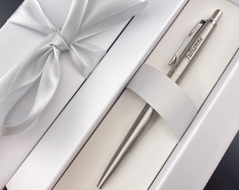 Personalized Pen Chrome Parker, Stainless Steel, Blue Ink, Engraved, Gift For Husband, Teacher, Co-Worker, Boss, Graduation, Groomsmen
