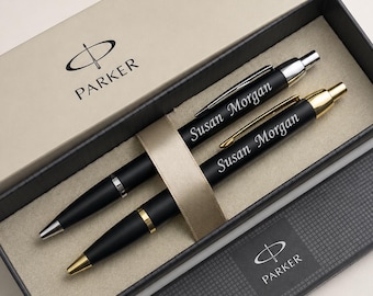 Engraved Parker Pen Set in Gift Box –MBA Graduation Gift,  Custom Engraved Senior Pen