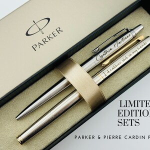 Personalized Pen Set Parker Jotter and Pierre Cardin Engraved Pens