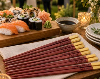Wedding Favor Personalized Chopsticks, Custom Bulk Chopsticks for Dinner Parties, Summer Celebration Gift
