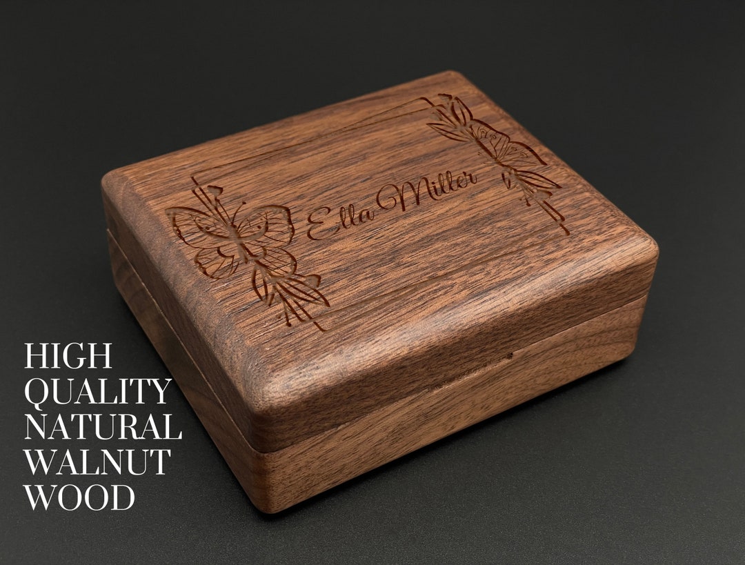 Personalized Wooden Jewelry Box, Bridesmaid Gift, Mother's Day Gift