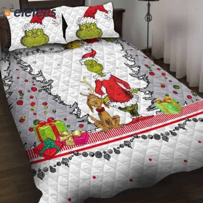 The Grinch Christmas Quilt Bed Setgrinch Bedding - Etsy Australia