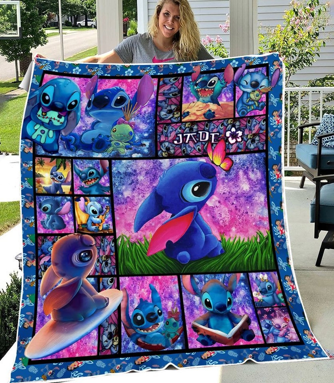 Personalized Disney Stitch Fleece Blanket Stitch Sleepy Etsy
