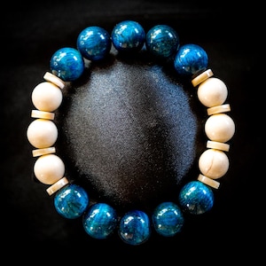 Snorlax Inspired Gemstone Bracelet: Tigers Eye, MOP, Riverstone