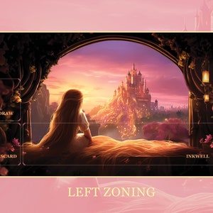 PlayMat Rapunzel LEFT Lorcana Zone Compatible, Princess Trading Card Game Mat, Unofficial