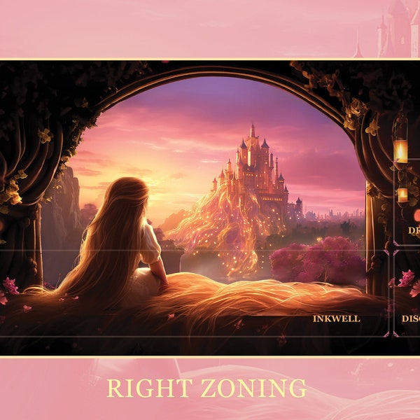 PlayMat Rapunzel RIGHT Lorcana Zone Compatible, Trading Card Game Mat, Desk Mat, Unofficial