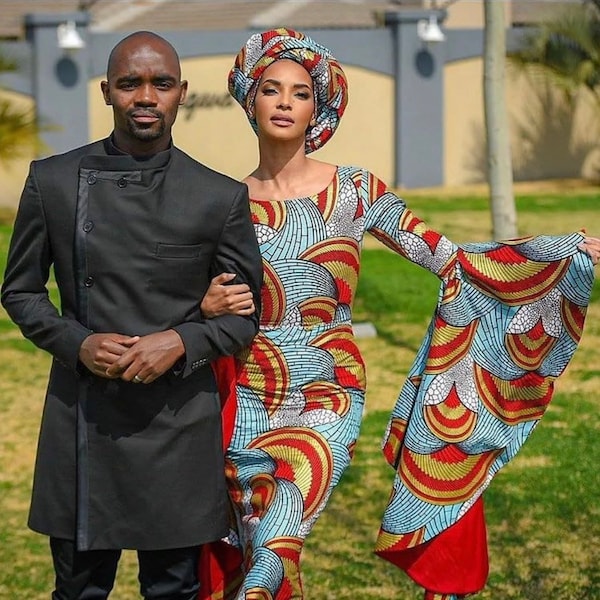 Blue Couple set, Ankara family set,Ankara couple set, Pre wedding dress,African print couple outfit,Nigerian wedding dress,Asoebi styles