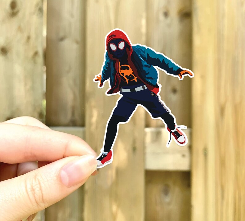 Spider Man Sticker Miles Morales Marvel Weatherproof Etsy