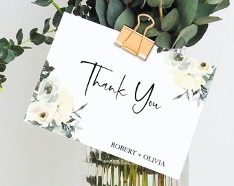 Floral Wedding Thank You Cards | Personalized Thank You Notes | Bridal Shower Thank You | Baby Shower Thank You