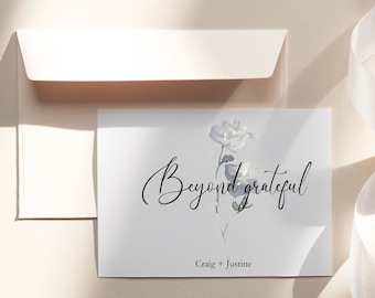 Custom Wedding Thank You Cards With Envelopes | Custom Elegant Thank You Note Cards | Personalized Business Thank You Note Cards