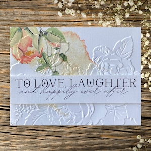 Custom Christian Wedding Card, Congratulations on Your Wedding, Personalized Floral Embossed Wedding Card, A2 & Square Sizes w Inside Option