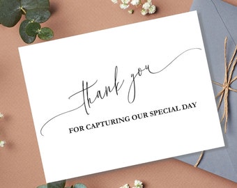 Wedding Vendor Thank You Card, Vendor Card for Photographer/Videographer, Christian Vendor Thank You Card, Thank You For Capturing Our Day