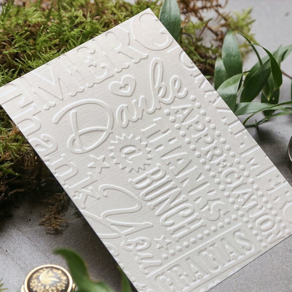 Embossed White Thank You Note Card Set of 6 |  Business Thank You Cards | Graduation Thank You Cards | Teacher Appreciation Card Set