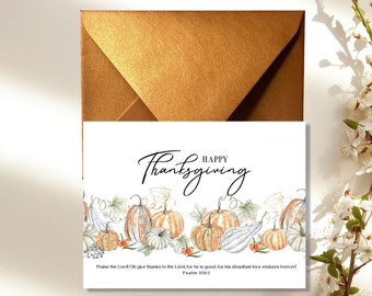 Happy Thanksgiving Cards, Christian Note Cards, Happy Happy Fall Card, Autumn Greeting Card Set, Pumpkin Themed Thanksgiving Cards