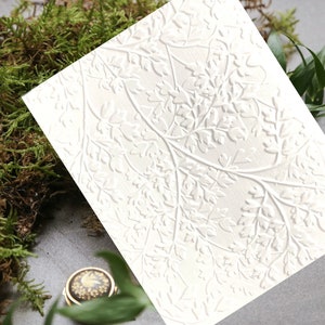 Embossed White Floral Note Card Set of 6 with Envelopes, Wedding Thank You Note Cards, Thinking of You Card Gift Set, Sympathy Note Card Set