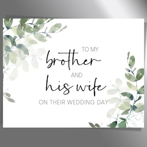 Custom Brother Wedding Card | To My Brother and His Wife On Their Wedding Day | Wedding Congratulations Card to My Brother and His Wife