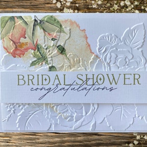 Custom Christian Bridal Shower Card, Floral Card for Bride-to-Be, Embossed Getting Married Card, Congratulations on Future Wedding Card