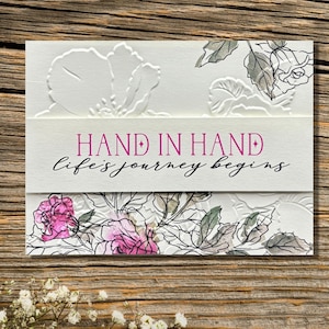 Custom Christian Wedding Card, Embossed Wedding Card to Newly Married Couple, Congratulations on Your Wedding, A2 & Square Sizes w Inside