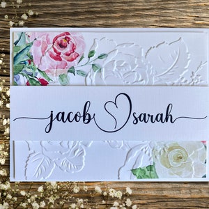 Custom Christian Wedding Card to the Bride and Groom, Personalized Watercolor Anniversary Card, Christian Floral Wedding Card With Inside