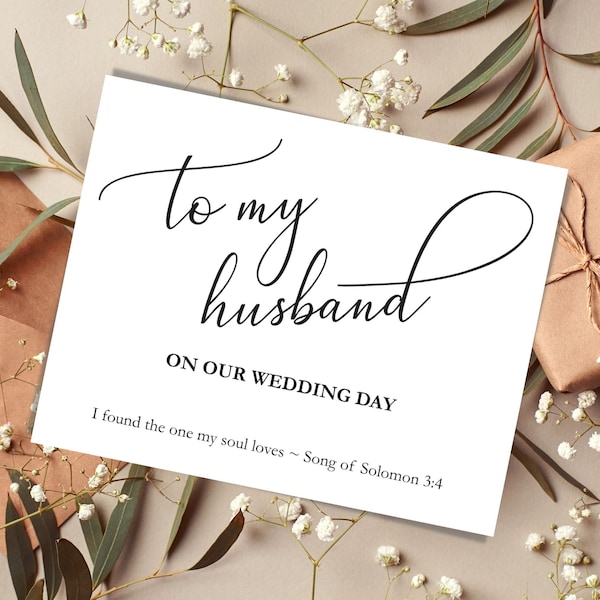 Christian Wedding Card to Your Husband on Your Wedding Day, Christian Wedding Day Card to My Future Husband,To my Husband on Our Anniversary