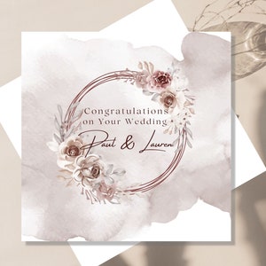 Personalized Wedding Card, Wedding Card to Newly Married Couple, Congratulations on Your Wedding, Custom Christian Wedding Card with Inside