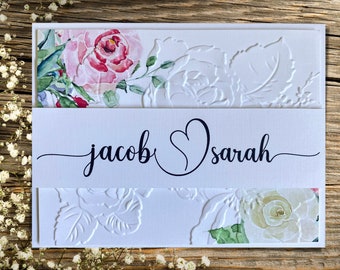 Custom Christian Wedding Card to the Bride and Groom, Personalized Watercolor Anniversary Card, Christian Floral Wedding Card With Inside