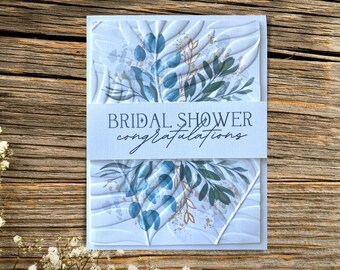 Custom Bridal Shower Card, Embossed Floral Card for Bride-to-Be, Christian Getting Married Card, Congratulations on Future Wedding Card