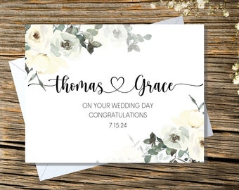 Custom Wedding Card to the Bride and Groom | Personalized Wedding Card to Newly Married Couple | Congratulations on Your Wedding Day