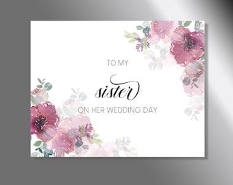 Customized Sister Wedding Card | To My Sister On Her Wedding Day | Wedding Congratulations to My Sister | Custom Card for Sister