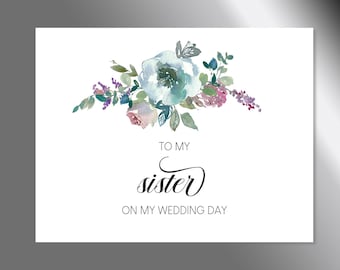Custom Wedding Card to My Sister on My Wedding Day, Wedding Gratitude Card for My Sister, Thank You to My Sister on My Wedding Day