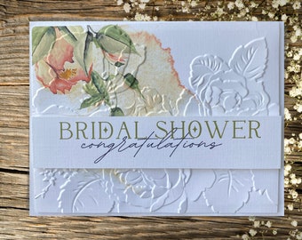 Custom Christian Bridal Shower Card, Floral Card for Bride-to-Be, Embossed Getting Married Card, Congratulations on Future Wedding Card