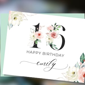 Custom 16th Birthday Card, Happy 16th Birthday to Daughter, Personalized Birthday Card for 16-Year-Old Girl, Christian 16th Birthday Card