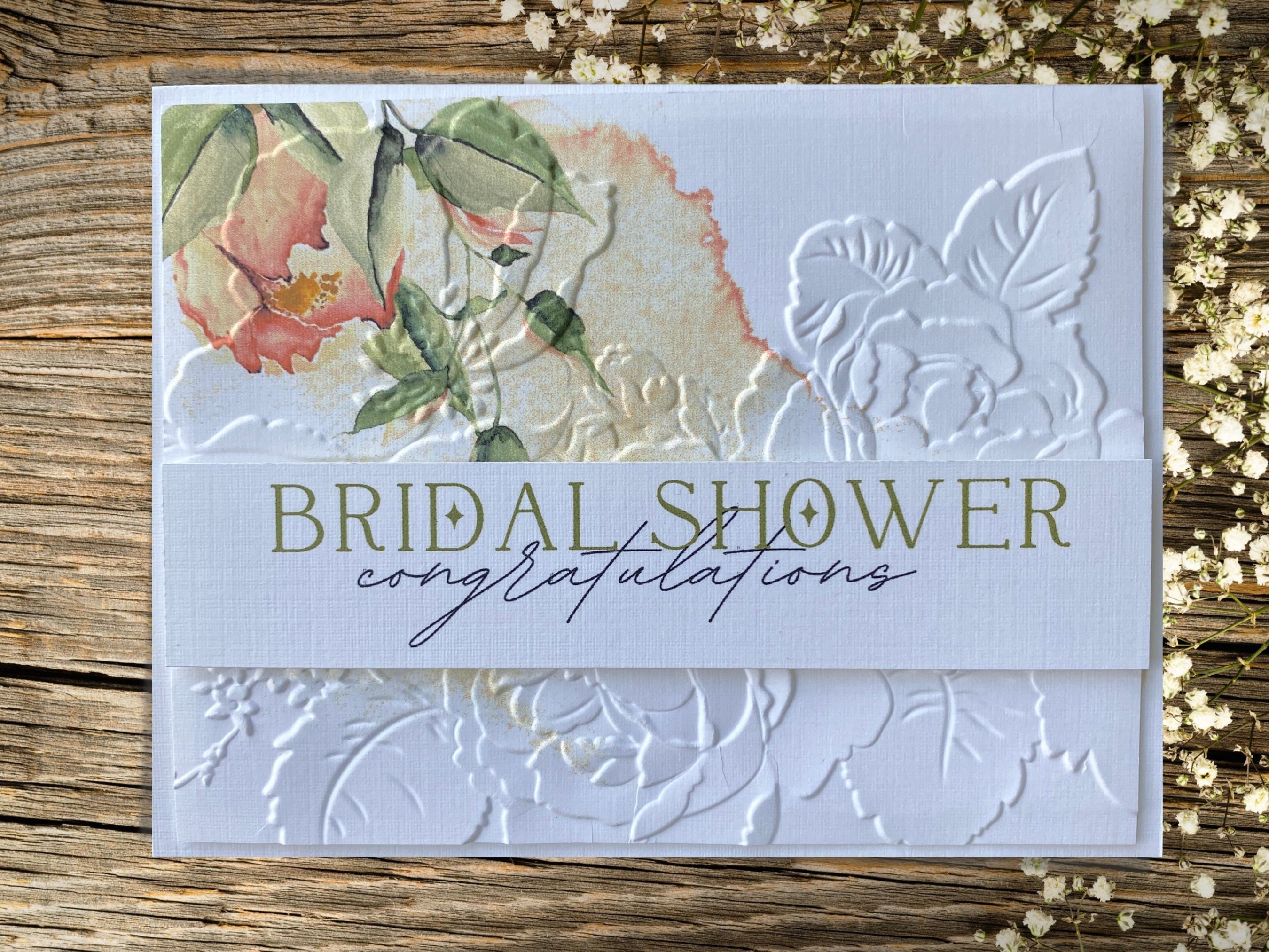Custom Christian Bridal Shower Card, Floral Card for Bride-to-Be, Embossed Getting Married Card, Congratulations on Future Wedding Card