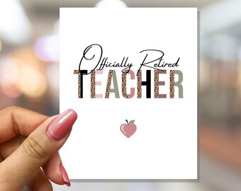 PRINTED Custom Retired Teacher Card, Officially Retired Christian Teacher Card, Personalized Retirement Card for Teacher With Inside Option