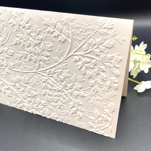 Embossed White Floral Note Card Set of 6 With Envelopes, Wedding Thank ...