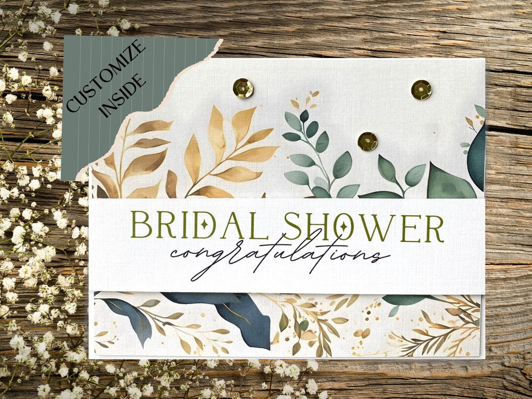 Custom Christian Bridal Shower Card, Floral Card for Bridetobe