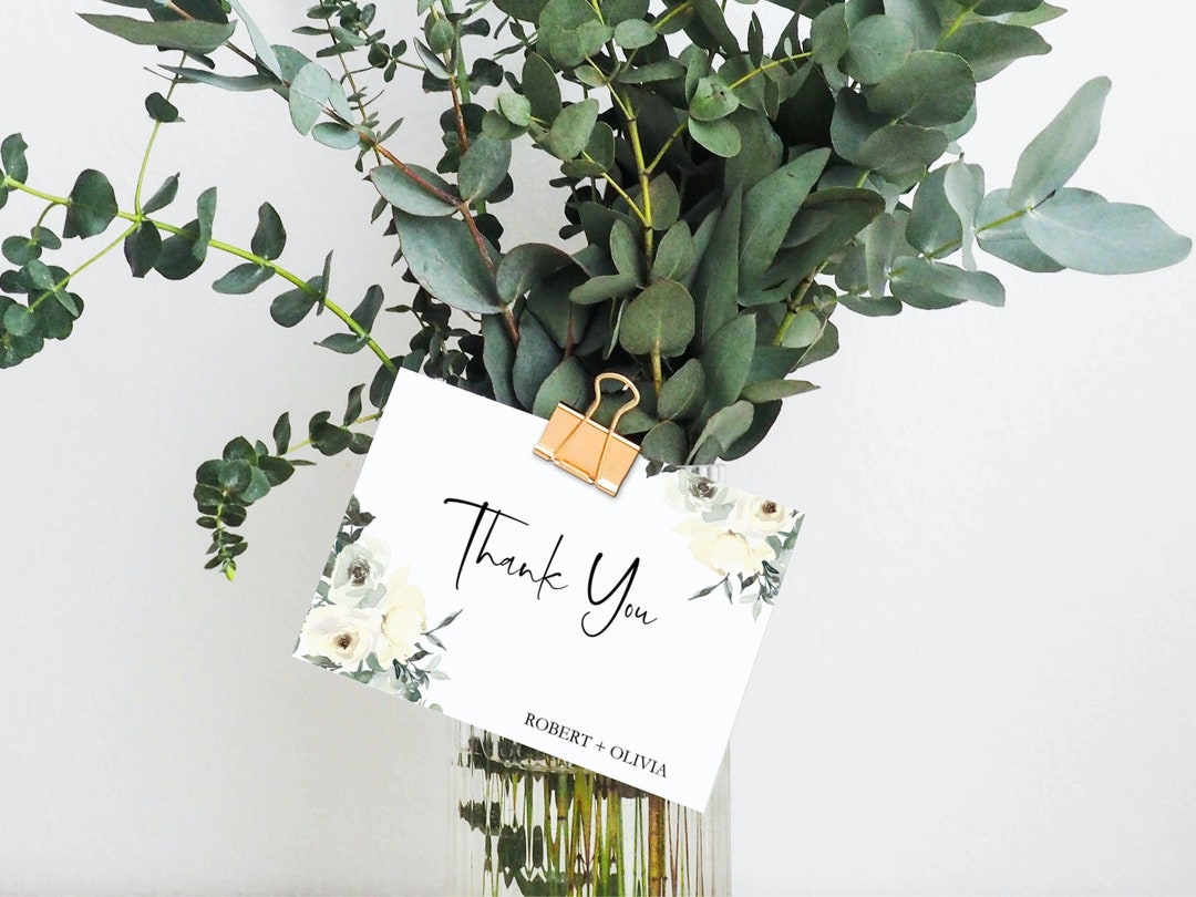 Floral Wedding Thank You Cards | Personalized Thank You Notes | Bridal ...