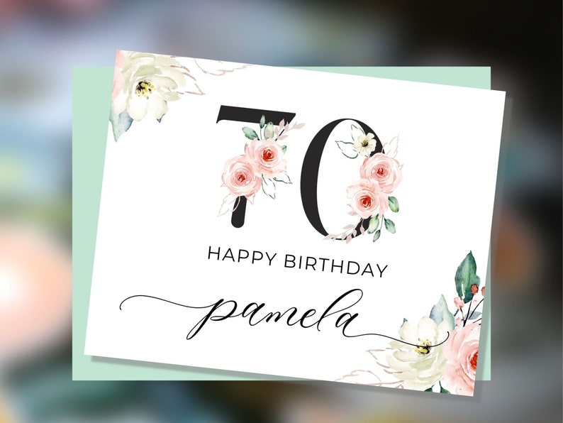 Custom 70th Birthday Card, Happy 70th Birthday Card for Mom ...