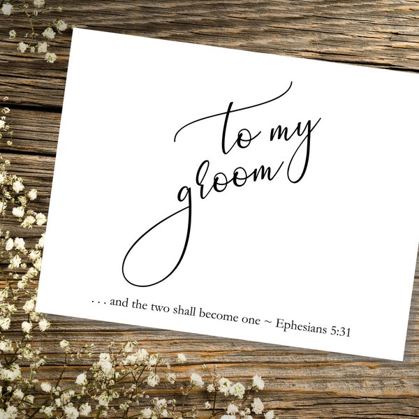 Christian Wedding Card to Your Groom on Your Wedding Day, Christian Anniversary Card to My Husband, To my Groom Card on Our Wedding Day