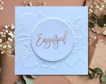 Foiled Engagement Card, Congratulations on Your Engagement Card, 3D Floral Embossed Christian Engagement Card With Inside Message Option