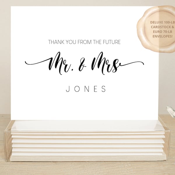 Thank You from the Future Mr. & Mrs. Wedding | Engagement Cards | Bridal Shower Cards | Couples Shower Thank You Cards