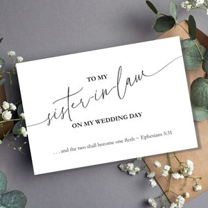 Christian Wedding Card to Your Sister-in-Law on Your Wedding Day, Christian Wedding Day Card for my Sister-in-Law, Keepsake Card for Gift