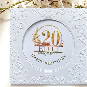 Personalized Foiled 20th Birthday Card, Happy 20th Birthday, Custom Birthday Card for 20-Year-Old, Handmade 20th Birthday Card With Name