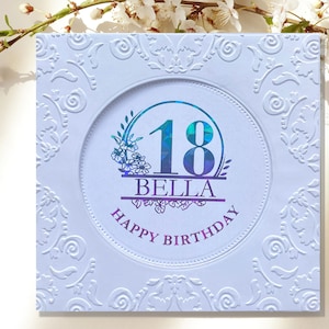Personalized Foiled 18th Birthday Card, Happy 18th Birthday, Custom Birthday Card for 18-Year-Old, Handmade 18th Birthday Card With Name